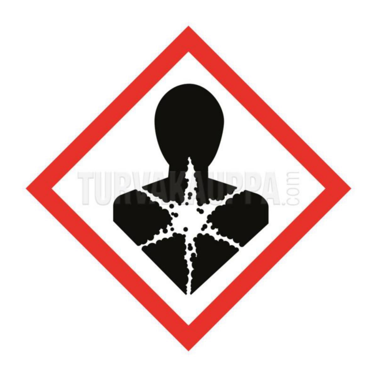 Merkintäkilpi ST alumiini CLP - MERKINTÄKILPI CLP ST VAKAVAT TERVEYSV 250x250mm ALU