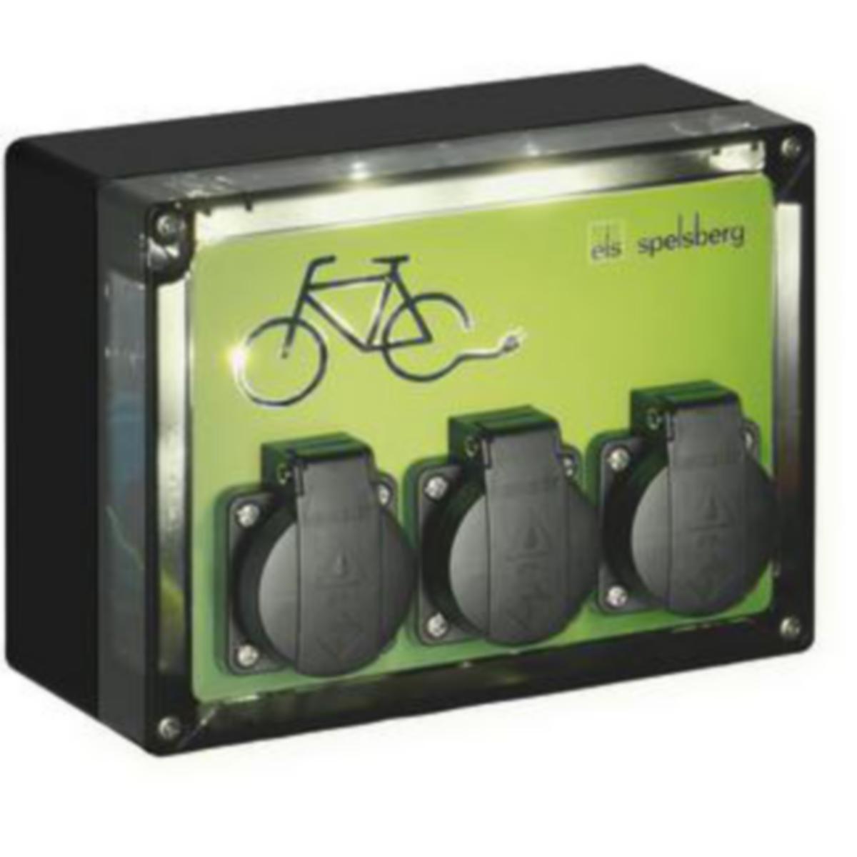 Sähköpolkupyörän latausasema LED TG BCS 3 Spelsberg - PYÖRÄN LATAUSASEMA SPELSBERG TG BCS3 3xSCHUKO 16A 230V LED