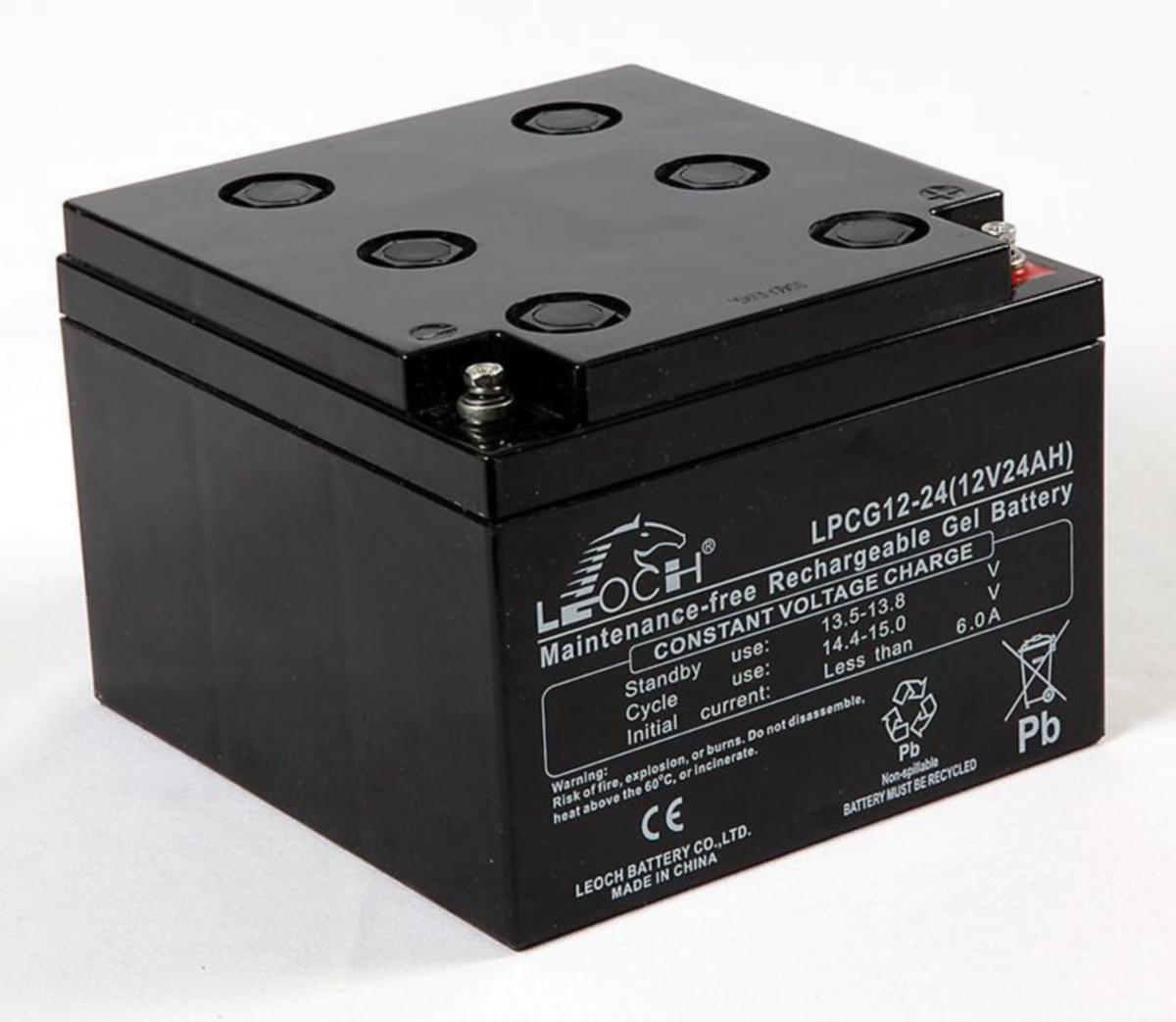 Geeliakut sähköpyörätuoleihin/mopoihin Leoch - AKKU LYIJY SULJETTU LEOCH LPCG12-24 GEELIAKKU T12