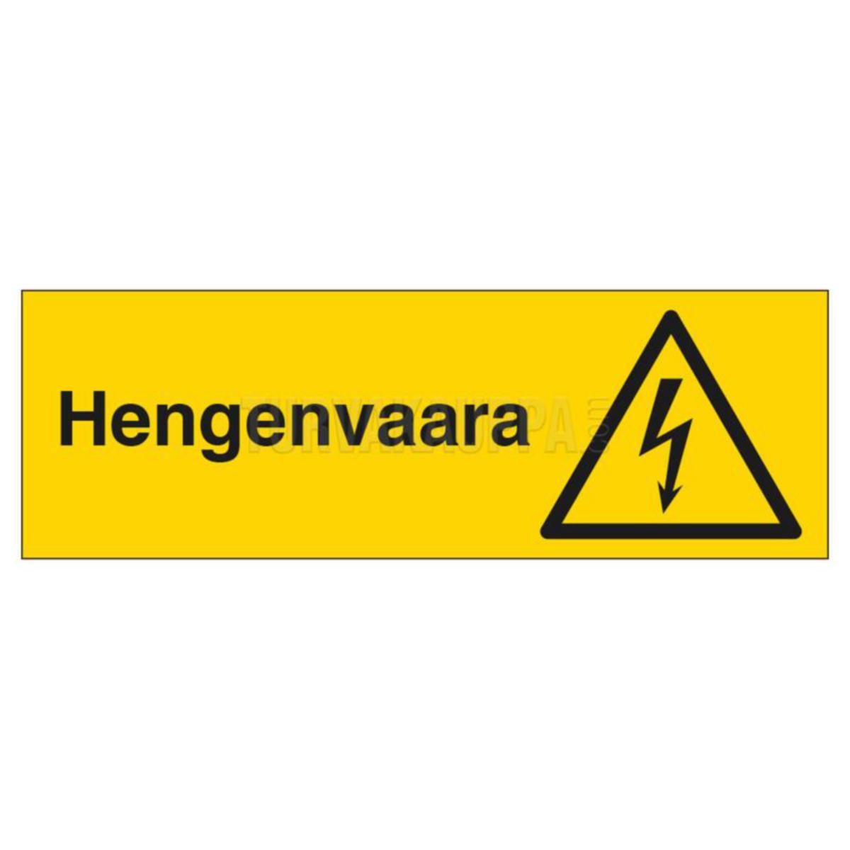 Merkintäkilpi Alumiini - MERKINTÄKILPI HENGENVAARA (VAAKA)
