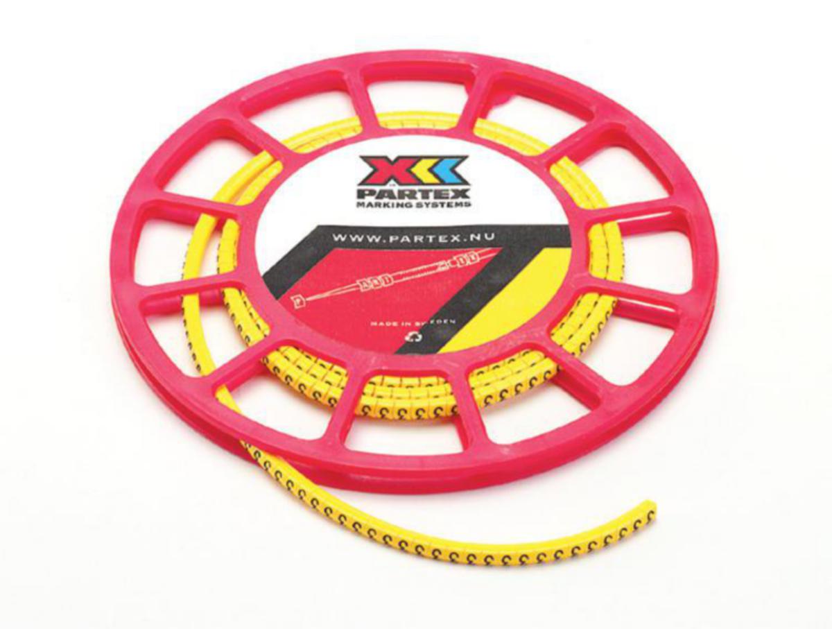 Johdinmerkki Partex - JOHDINMERKKI PARTEX PA02/3 KELT./MUSTA, RULLA, A