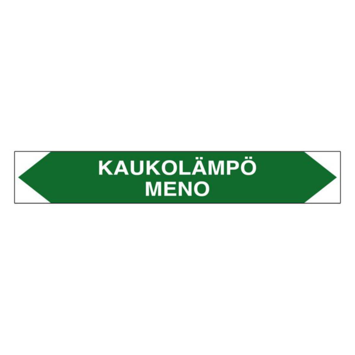 Merkintätarra SWM Virtausnuolet 160x25mm - MERKINTÄTARRA 5 KPL ARKKI SWM PUTKISTOTARRA KAUKOLÄMPÖ MENO