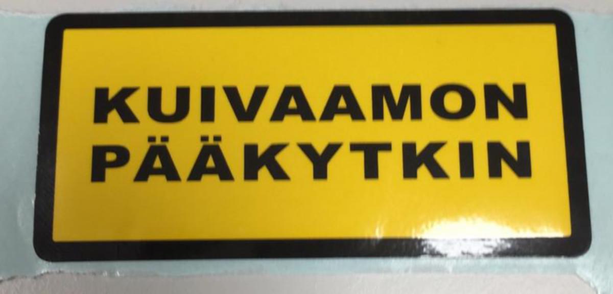 Merkintätarvike Katko - MERKINTÄTARVIKE KATKO KUIVAAMON PÄÄKYTKIN TARRA