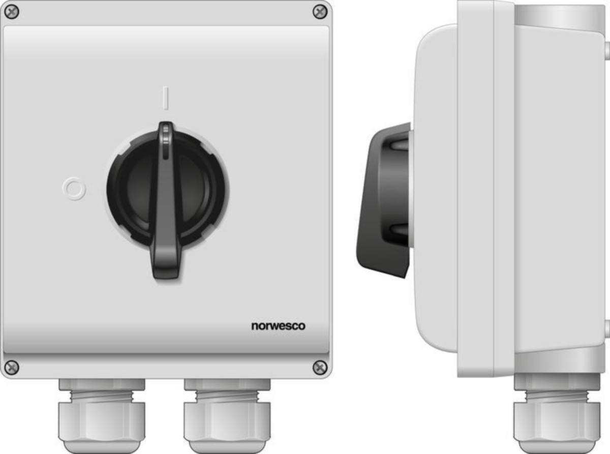 Turvakytkin väännin Norwesco ESWP3 63A/M40+M16 - TURVAKYTKIN VÄÄNNIN NORWESCO ESWP3 463 6x63A 500V 30kW IP65