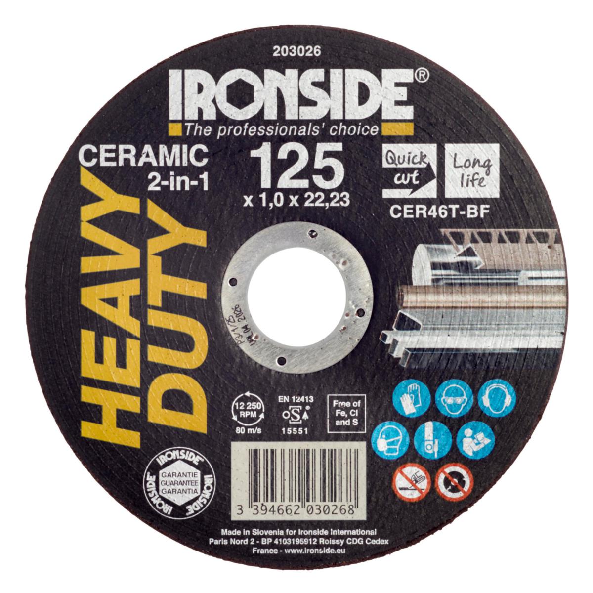 Katkaisulaikka Ironside F41 keraaminen - KATKAISULAIKKA 2IN1 125X1MM IRONSIDE CERA 203024
