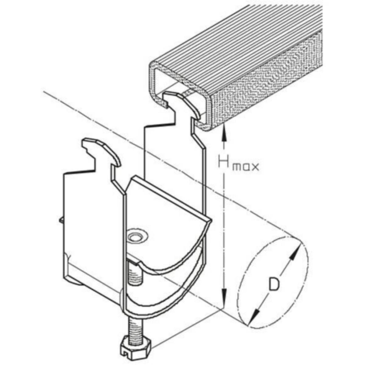 Kaarikiinnike PUK C-profiili - KAARIKIINNIKE PUK K56/2HB 2XØ52-56/HMAX=152MM FE
