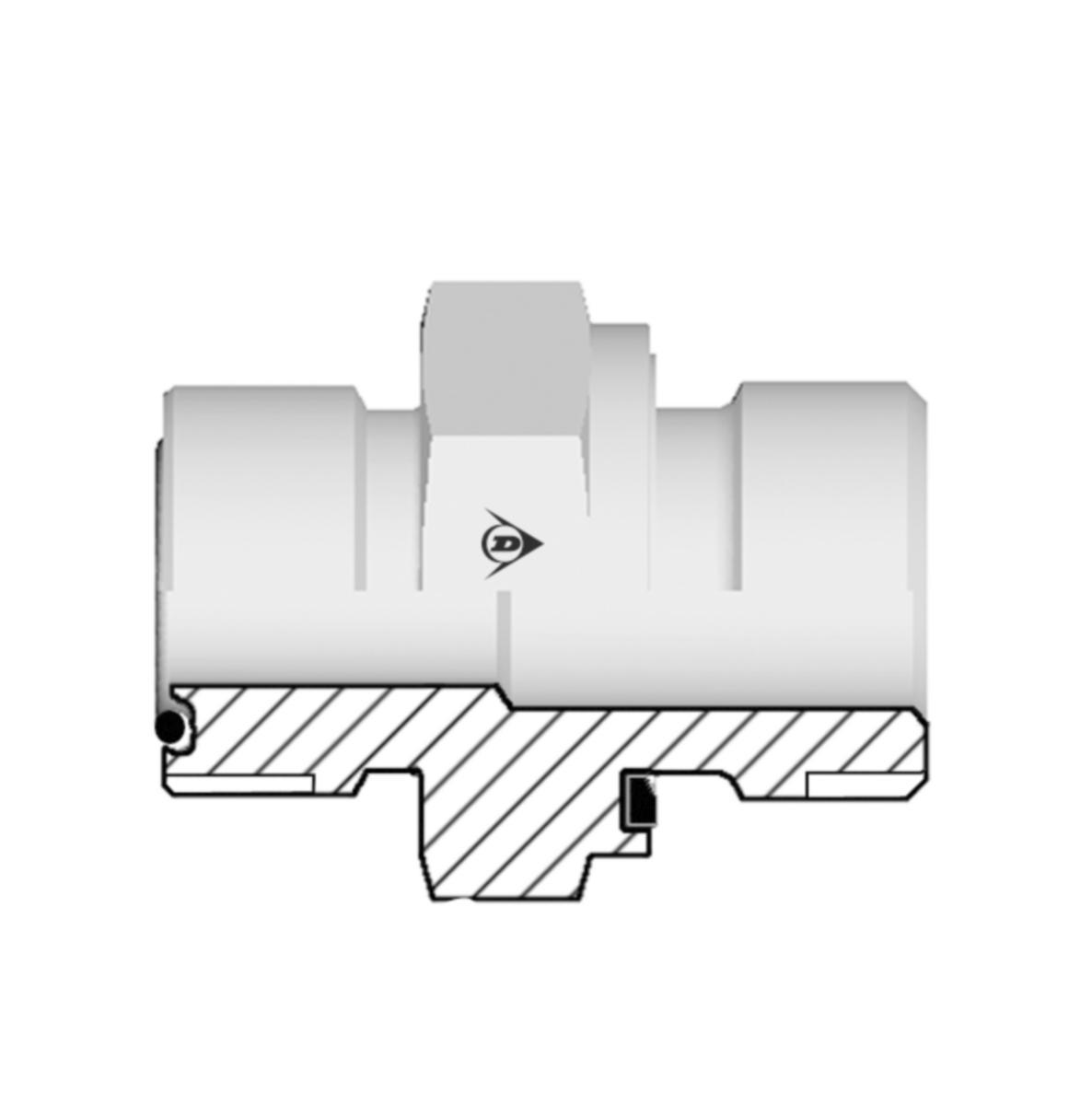 Perusliitin Dunlop Hiflex BSPP-ORFS ulkokiertein F42EDMLOS - PERUSLIITIN BSP/ORFS DH ORFS 01-6010-08-08