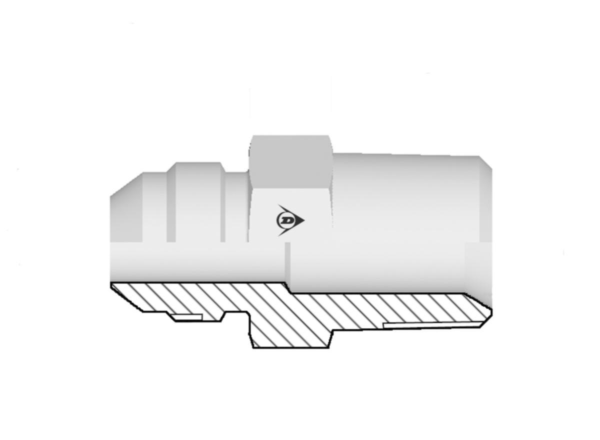 Perusliitin Dunlop Hiflex NPTF - JIC ulkokiertein FMTXS - PERUSLIITIN NPT/JIC DH 1040-08-08