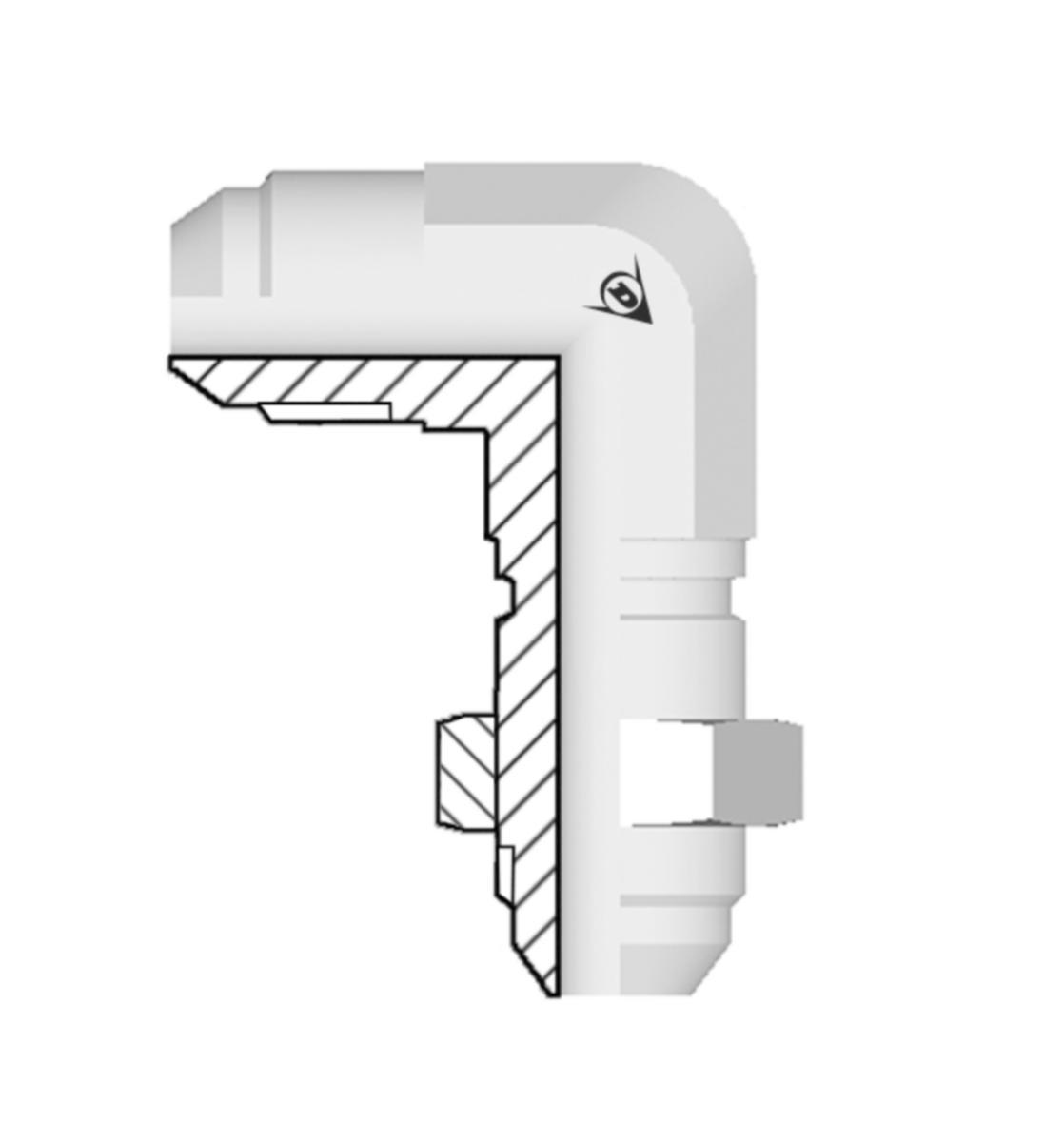 Kulmaläpivientiliitin Dunlop Hiflex 90ast JIC ulkokiertein WEMTX - KULMALÄPIVIENTI JIC 9/16" DH 1120-08-08