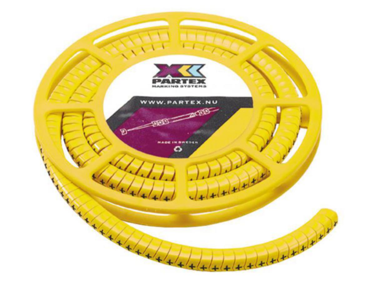 Johdinmerkki Partex - JOHDINMERKKI PARTEX PA2/4 KELT./MUSTA, RULLA, -