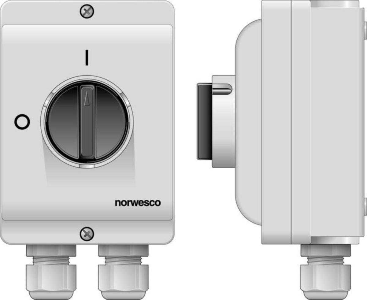 Turvakytkin väännin Norwesco ESWP1 16A/M25 ja 25A/M25 EMC - TURVAKYTKIN VÄÄNNIN EMC NORWES ESWP1 325H EMC 3X16A 11KW IP65