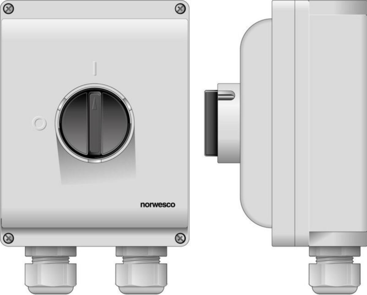 Turvakytkin väännin Norwesco ESWP2 40A/M32+M16 EMC - TURVAKYTKIN VÄÄNNIN EMC NORWES ESWP2 340H EMC 3X40A 15KW IP65