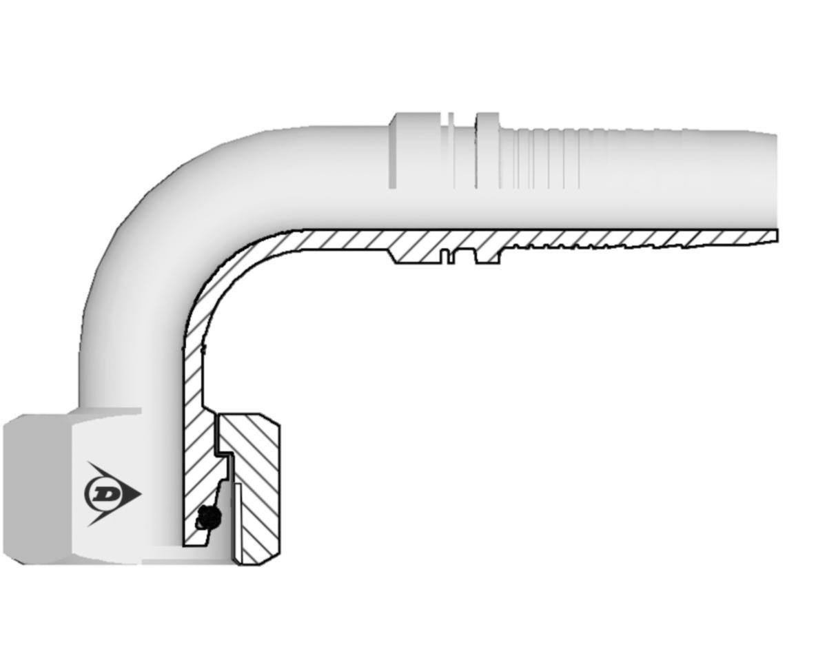 Hydrauliikkaliitin Dunlop Hiflex 90ast sisäkierre DIN 3865 24ast (raskas sarja) - DKOS 90 - LETKULIITIN DKOS HST SK 90 DH SA50A57-08-08P