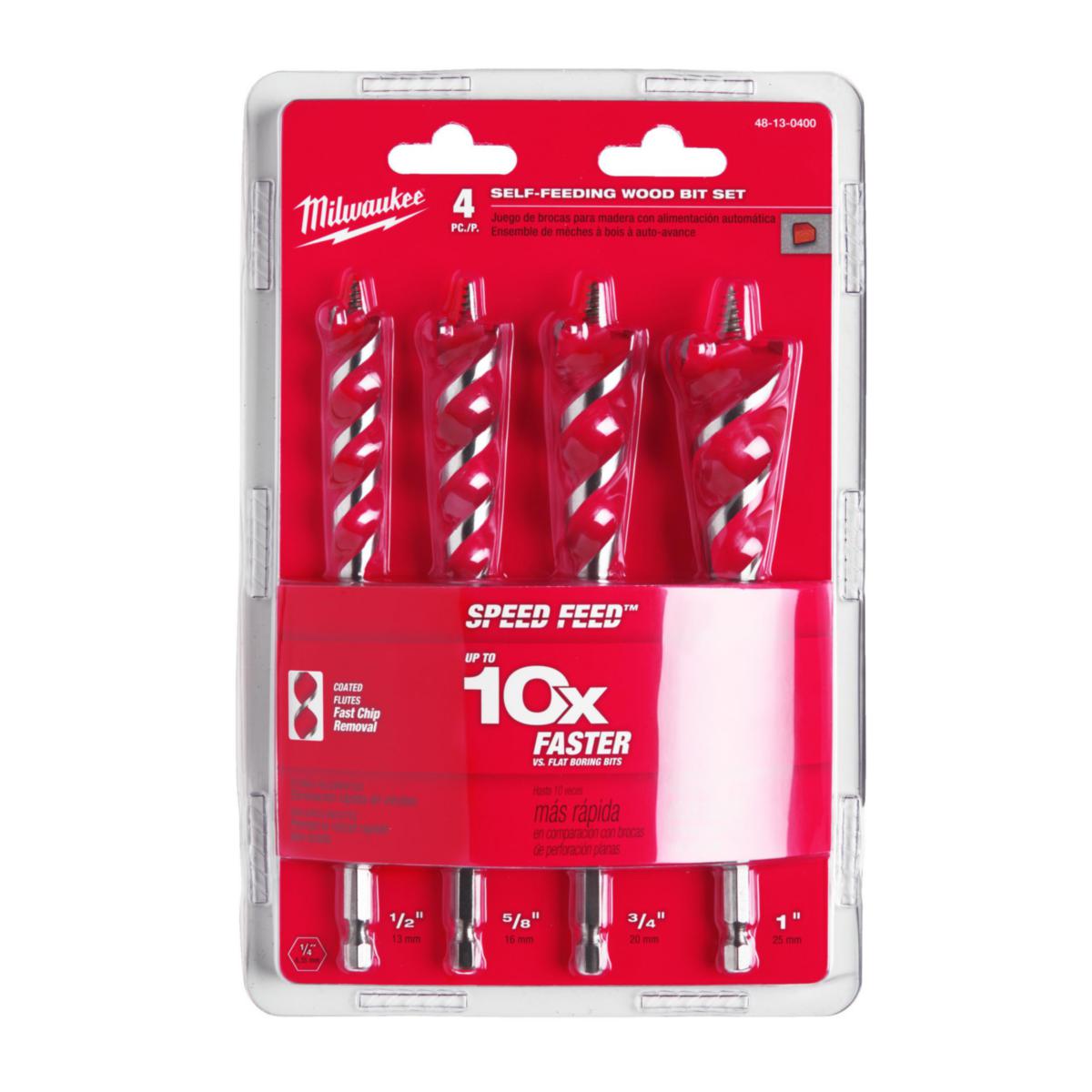 Puuporanteräsarja Milwaukee Speed Feed - PUUPORANTERÄSARJA MILWAUKEE SPEEDF 4KPL