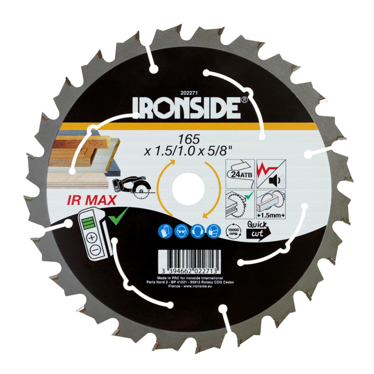 Pyörösahanterä Ironside extra ohut - PYÖRÖSAHANTERÄ 165 MM 24T P/O IRONSIDE 202271