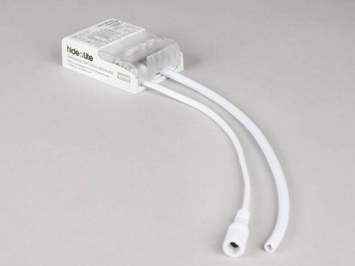 Elektroninen liitäntälaite (vakiovirta) Hide-a-lite - ELEKTRONINEN LIITÄNTÄLAITE IP20 120MA-350MA 14W DA2/PUSH