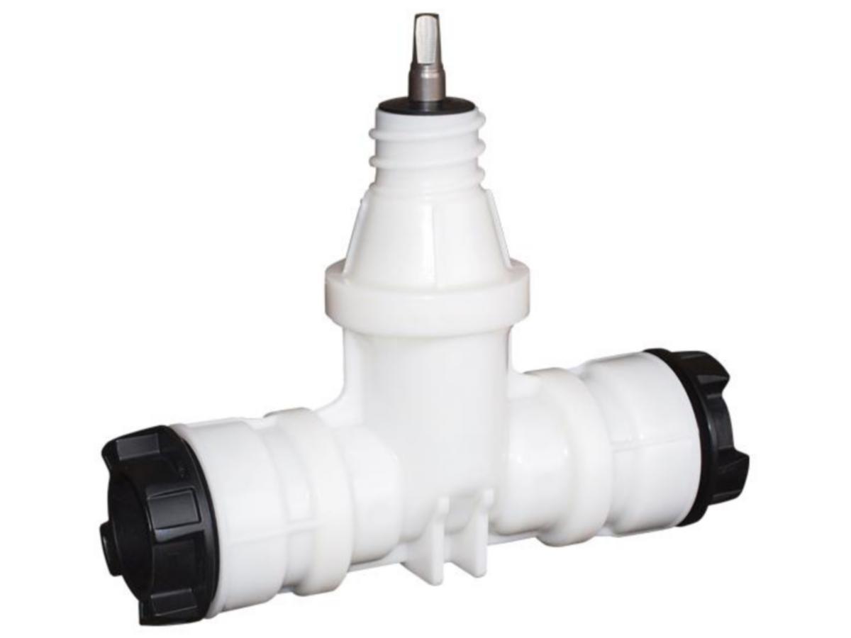 Talosulkuventtiili Hawle 2631 - TALOSULKUVENTT 2631 HAWLE-FIT 63 PUSERRUSLIITIN DELRIN-MUOV.