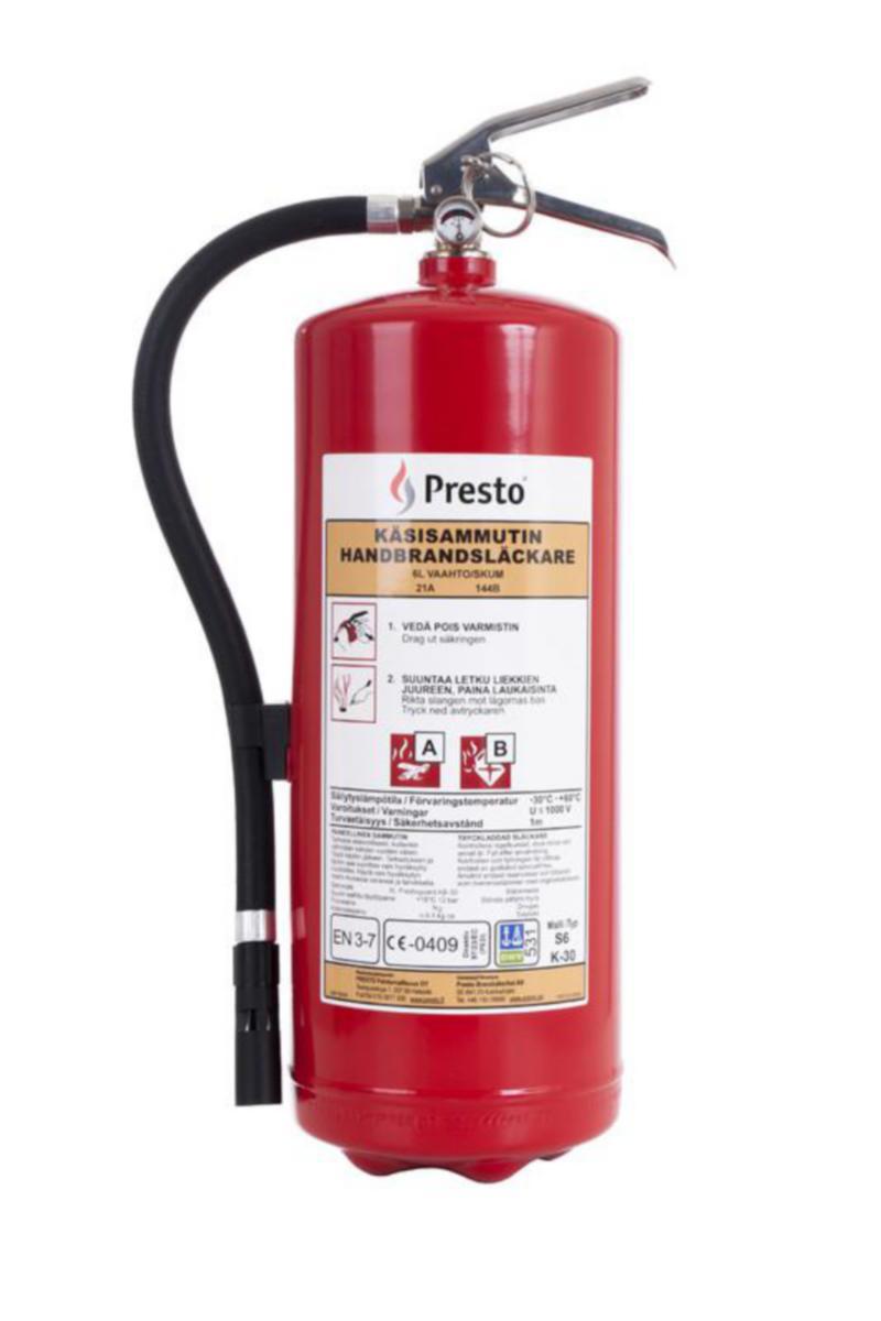 Vaahtosammutin Presto pakkas - SAMMUTIN PRESTO 6 L S6K-30 21A 144B VAAHTO PAKKAS