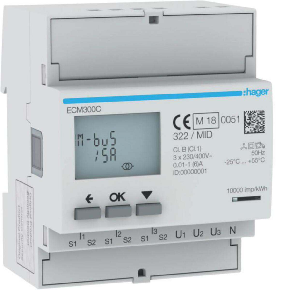 Energiamittari UTU - ENERGIAMITTARI DIN HAGER ECM300C 3V VIRTAM. 5A MBUS