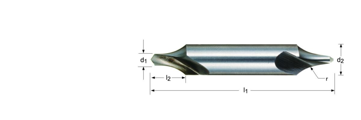 Keskiöpora Dormer A210 HSS säteellinen upotus - KESKIÖ PORA HSS DORMER A210 4.0X10.0