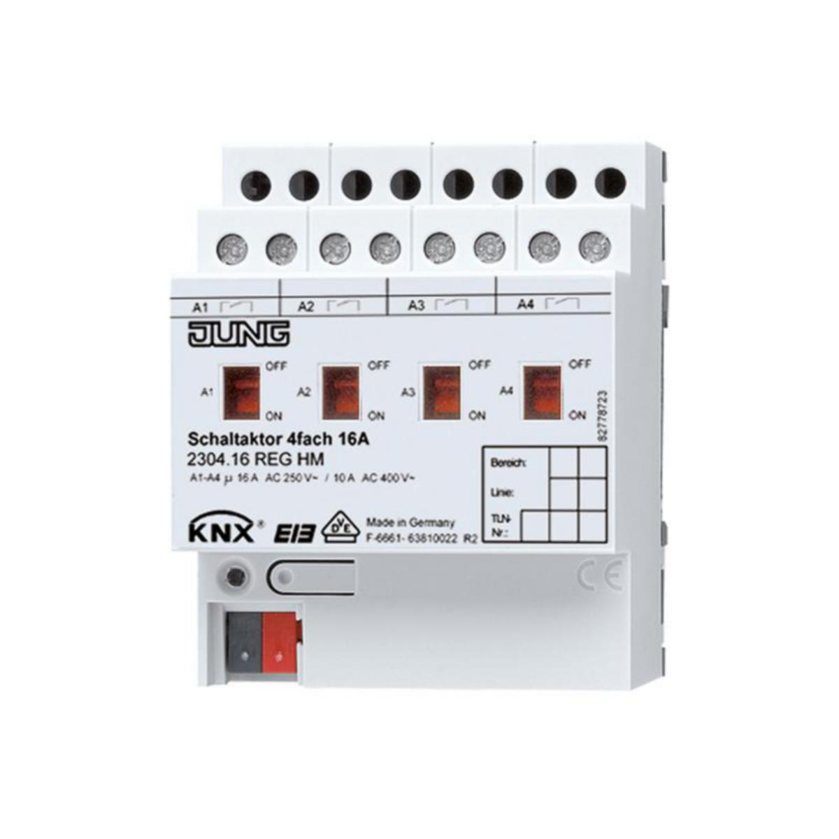 Lähtöyksikkö KNX Ensto Jung - LÄHTÖYKSIKKÖ KNX JUNG KNX KYTKINYKSIKKÖ 4X16A
