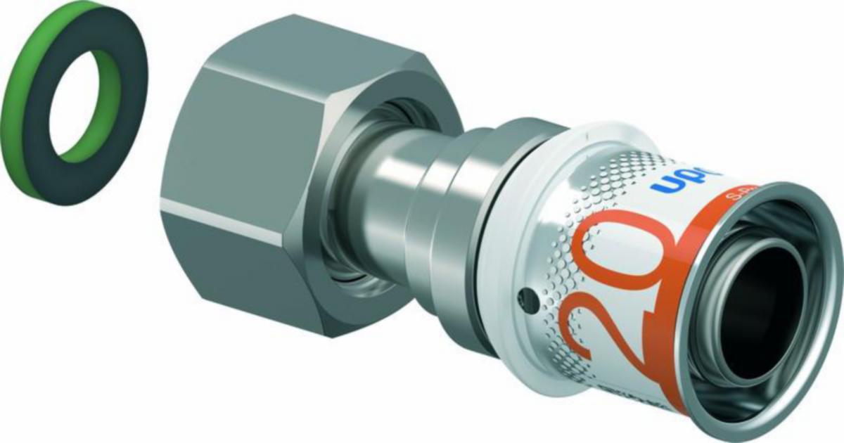 Kytkentäliitin Uponor S-Press Plus - KYTKENTÄLIITIN S-PRESS PLUS UPONOR 20-G1/2" PYÖR.MUTT.
