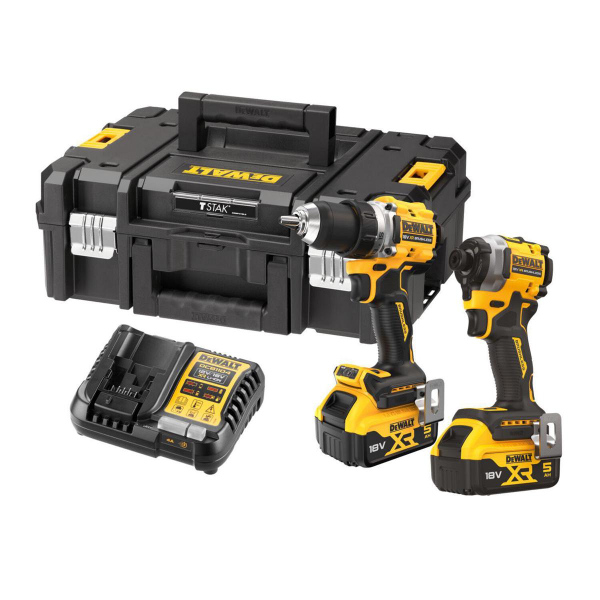 Akkukonesarja Dewalt DCK2051P2T - AKKUKONESARJA 2-OS. 2X5,0AH DEWALT 18V XR DCD800 DCF850