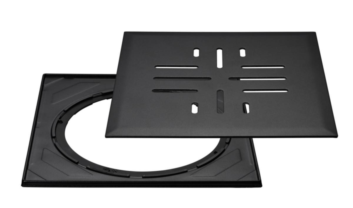 Neliökansi Vieser Classic säädettävällä teräskehyksellä - LATTIAKAIVON NELIÖK+RST-KEHYS VIESER CLASSIC 197X19 MUSTA