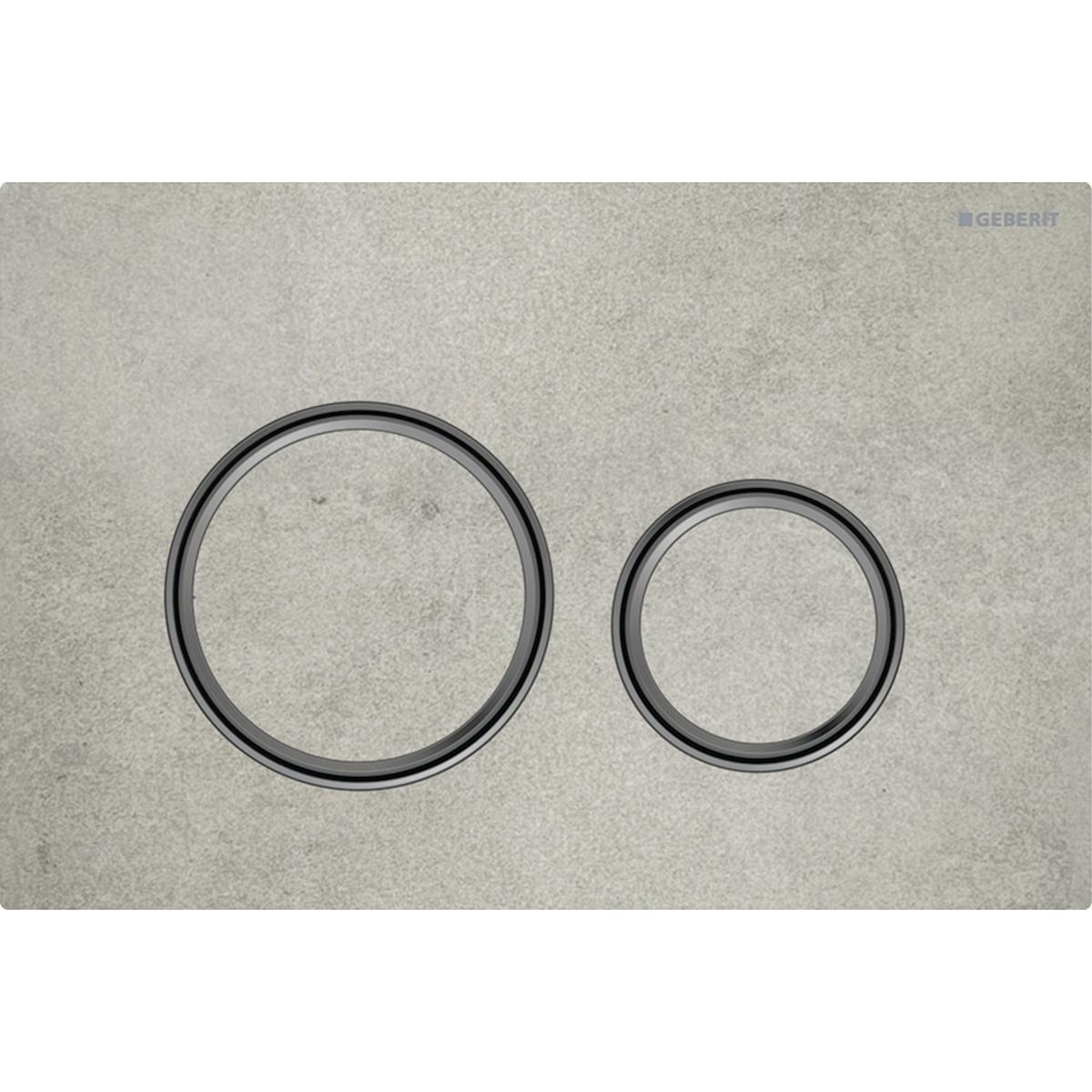 Huuhtelupainike Geberit Sigma 50 Round - HUUHTELUPAINIKE SIGMA50 2-H ROUND MUSTAKROM/BETONIOPT.