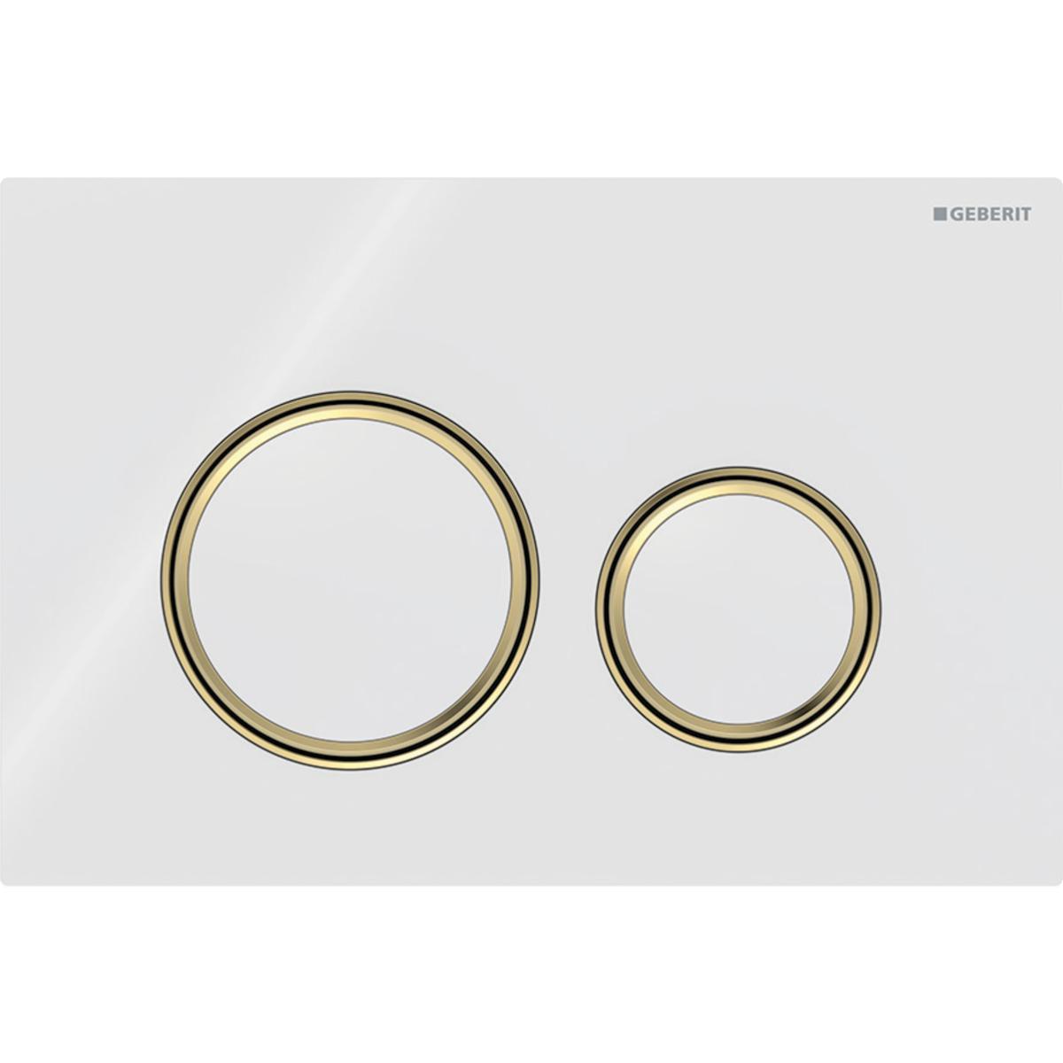 Huuhtelupainike Geberit Sigma 50 Round - HUUHTELUPAINIKE SIGMA50 2-H ROUND MESSINKI/VALKOINEN