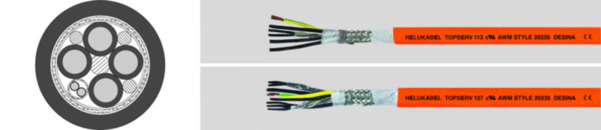 Ohjauskaapeli taipuisa Helukabel Topserv® 113 PUR - OHJAUSKAAPELI TAIP. HELUKABEL TOPSERV 113 PUR (4G35+(2X1,5))