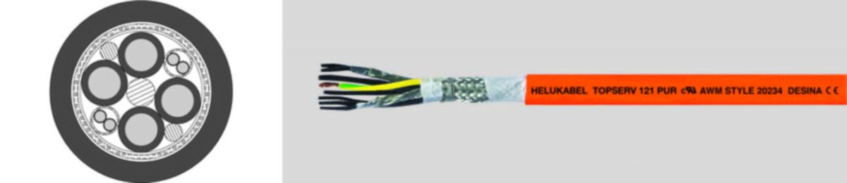 Ohjauskaapeli taipuisa Helukabel Topserv® 121 PUR - OHJAUSKAAPELI TAIP. HELUKABEL TOPSERV 121PUR (4G25+(2X1)+(2X