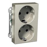 Pistorasia Schneider Electric Exxact 2-osainen keskiölevyllä