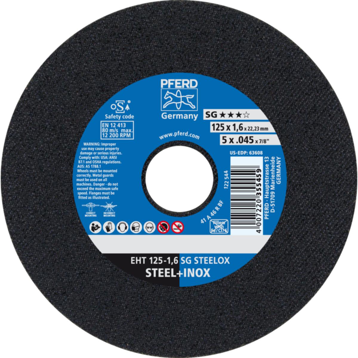Katkaisulaikka Feerdi PFERD SG Steelox - KATKAISULAIKKA PFERD EHT 125X1,6X22 SG STEELO