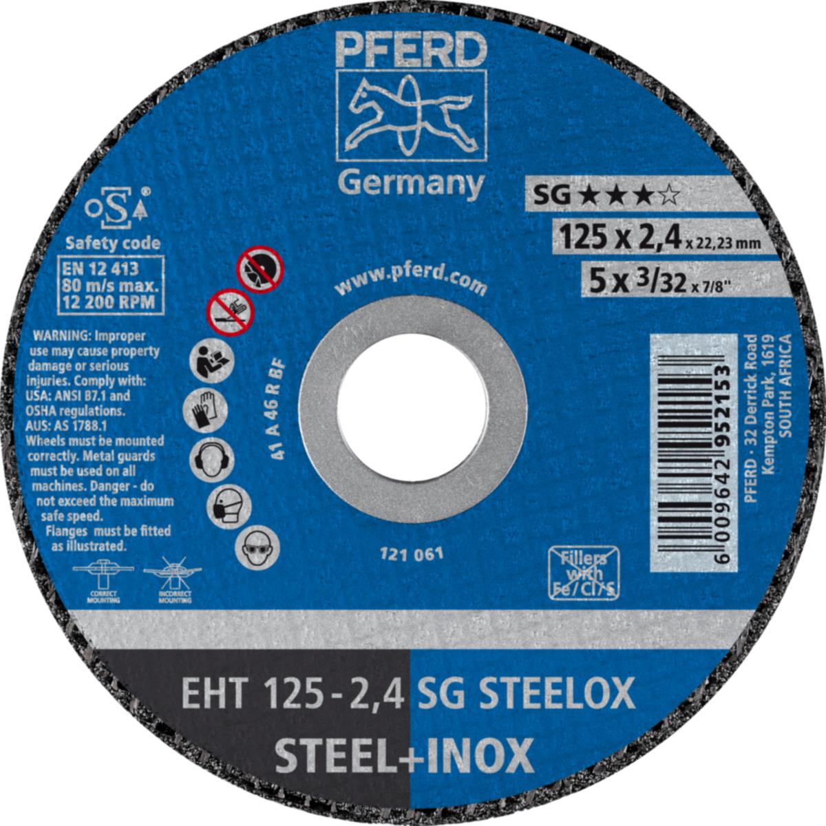 Katkaisulaikka Feerdi PFERD SG Steelox - KATKAISULAIKKA PFERD EHT 125X2,4X22 SG STEELO