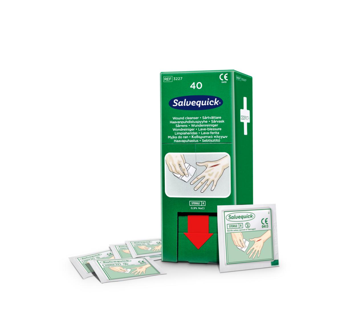 Haavapyyhetäydennys Salvequick 3227 - HAAVAPYYHETÄYDENNYS 40 KPL CEDERROTH 3227