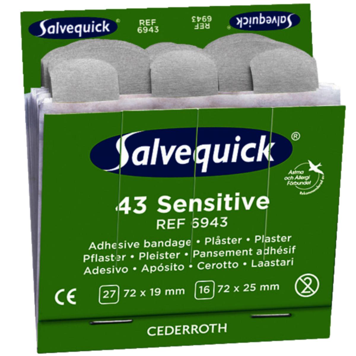 Kuitukangaslaastari Salvequick 6943 - KUITUKANGASLAAST. 6X43 KPL CEDERROTH 6943