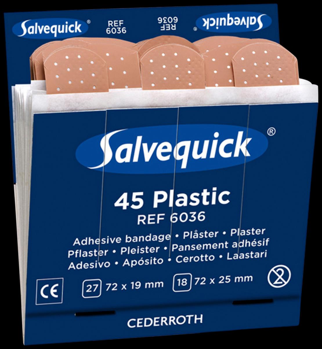 Muovilaastari Salvequick 6036 - MUOVILAASTARI 6X45 KPL CEDERROTH 6036
