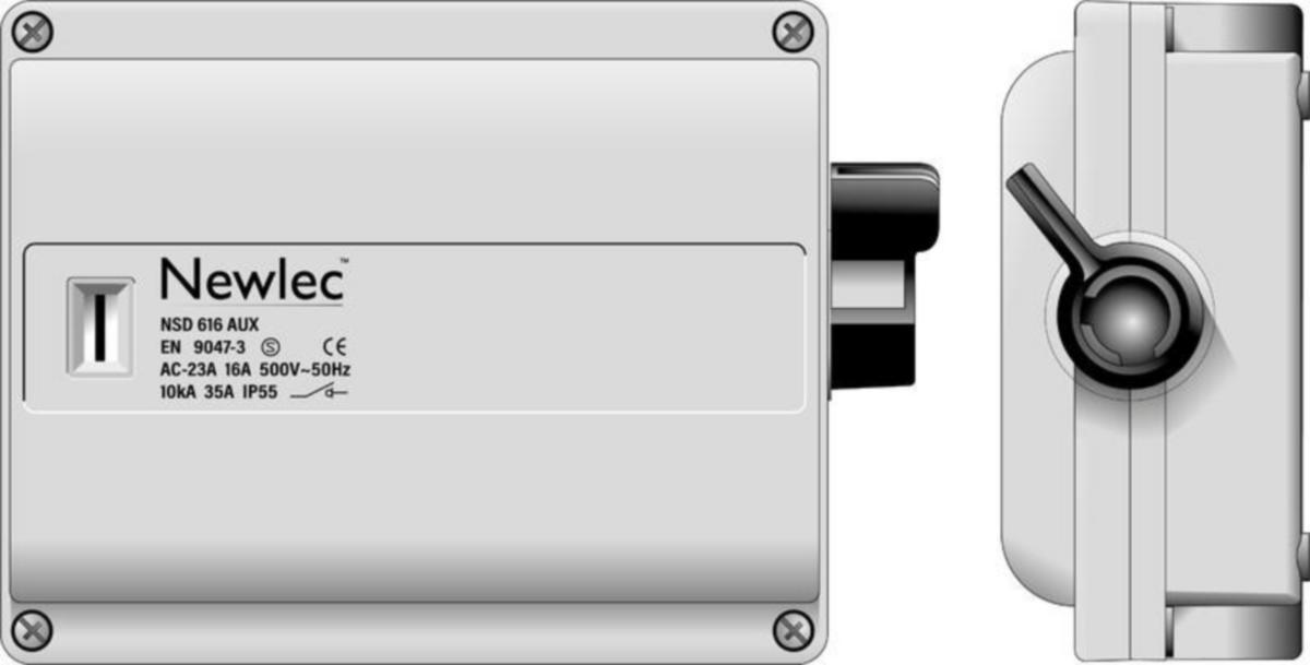 Turvakytkin vipu Newlec - TURVAKYTKIN VIPU NEWLEC NSD616H 6X16A 500V 7,5KW IP54