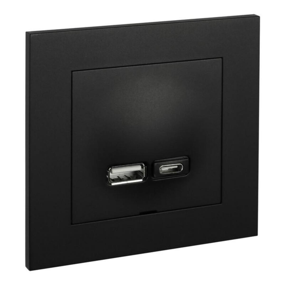 Telerasia ELKO Plus - TELERASIA PLUS USB-A+USB-C 2.4A MUS SUORA