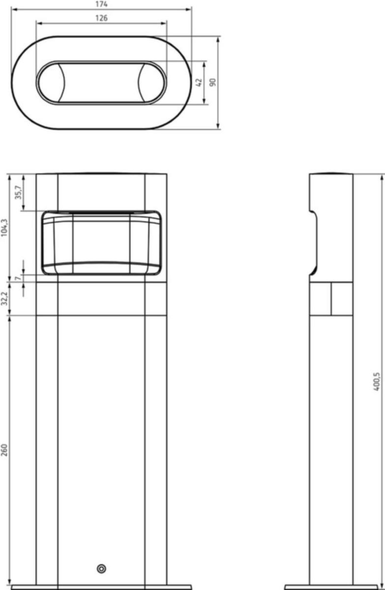 Tunnistinvalaisin Theben theLeda D - TUNNISTINVALAISIN THELEDA D IP55 LED8.5W 3000K 760LM ALU