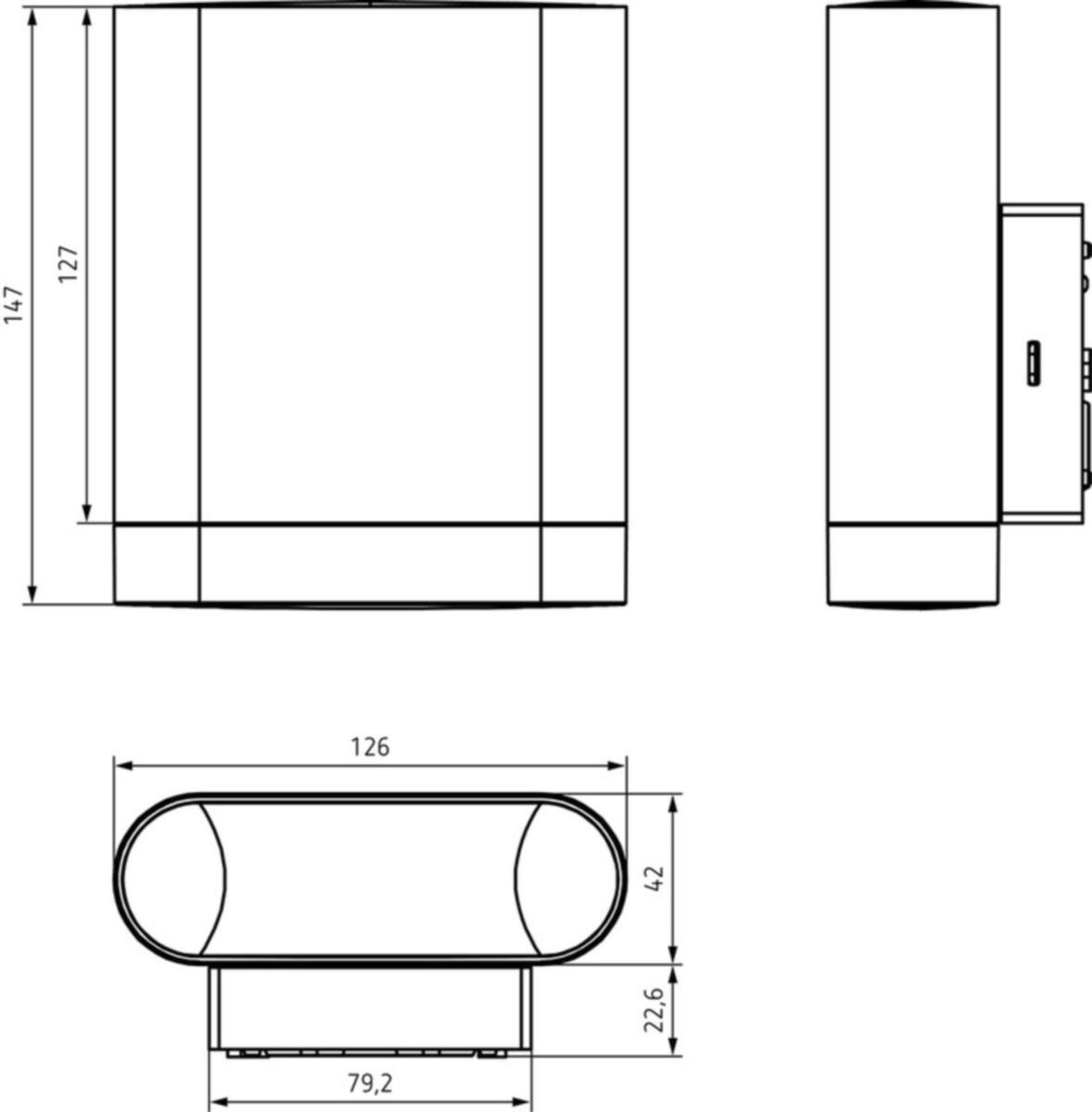 Tunnistinvalaisin Theben theLeda D - TUNNISTINVALAISIN THELEDA D IP55 LED11W 3000K 760LM ALU