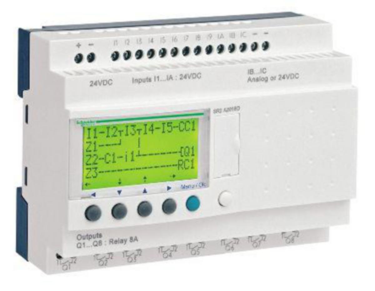 Ohjelmoitava rele Schneider Electric Zelio SR - OHJELMOITAVA RELE ZELIO SR 20 I-O 24 VDC WC