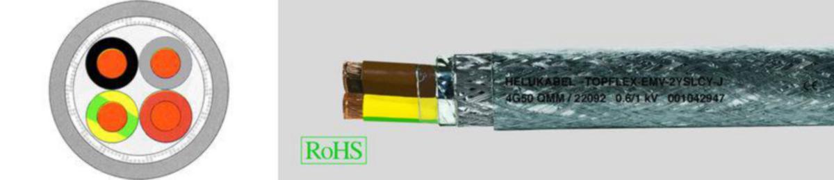 Ohjauskaapeli Helukabel Topflex® -EMV-2YSLCY-J - OHJAUSKAAPELI HELUKABEL TOPFLEX-EMV-2YSLCY-J 4G70