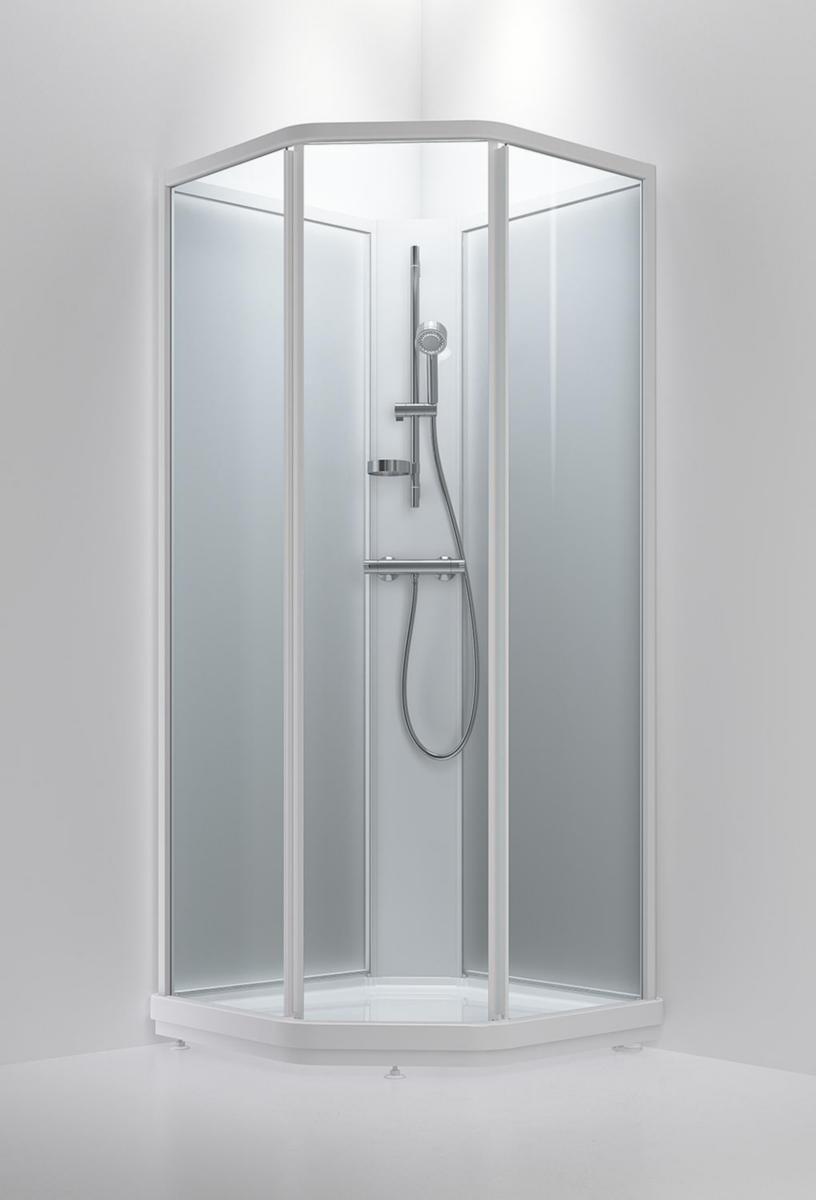 Suihkukaappi INR Bric 2 - SUIHKUKAAPPI BRIC 2 90X90 KIRKAS ETUL./FROST TAKAL