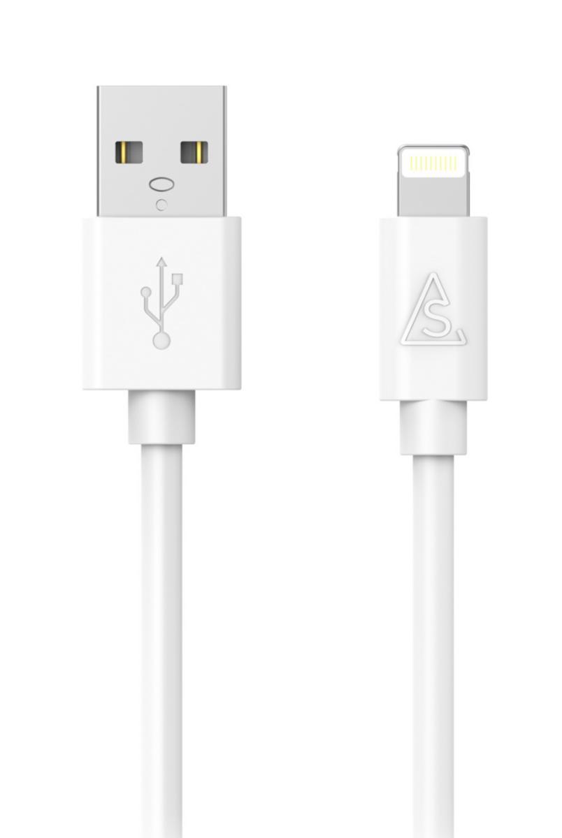 Latauskaapeli A-Lightning iPhone/iPad - U$LATAUSKAAPELI A/LIGHTNING 2M 2.4A VALKOINEN IPHONE/IPAD