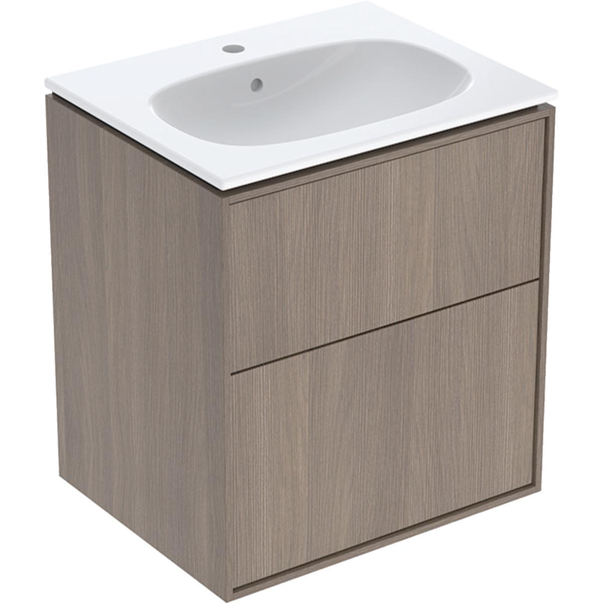 Allaskaappipaketti IDO Sense Art, kahdella laatikolla, slim rim - ALLASKAAPPIPAKETTI IDO SENSE ART 600X480X644MM,PÄHKIN