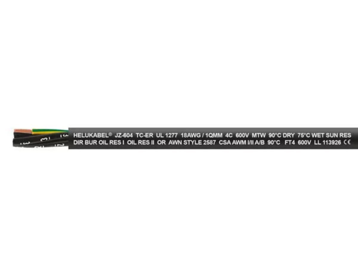 Ohjauskaapeli Helukabel JZ-604 - OHJAUSKAAPELI HELUKABEL JZ-604 TC TRAY UL/CSA 3G1,5