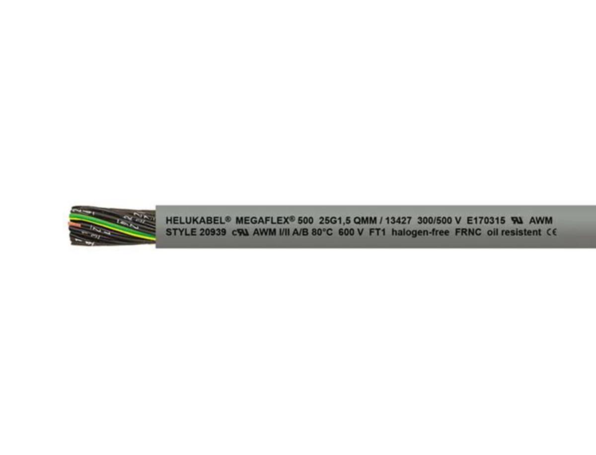 Ohjauskaapeli Helukabel Megaflex® 500 - OHJAUSKAAPELI HELUKABEL MEGAFLEX 500 UL/CSA 5G1,5