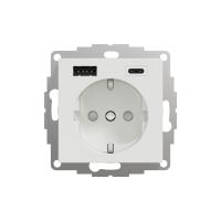 Pistorasia Schneider Electric Exxact 1-osainen + 2 x USB